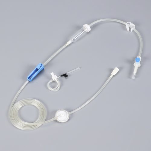 Kit de infusão com câmara de gotejamento - Zhejiang Runqiang Medical Instruments - com torneira / com filtro de partículas / com válvula hemostática