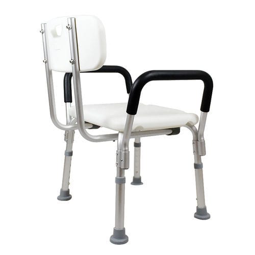 Cadeira de banho com braços - HQ505L - Zhongshan Hanqi Medicalequiment Technology - com encosto / em material plástico