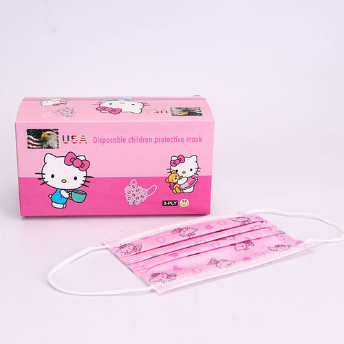 Máscara cirúrgica infantil - Rongbo Medical - rosa / de tripla camada / descartável