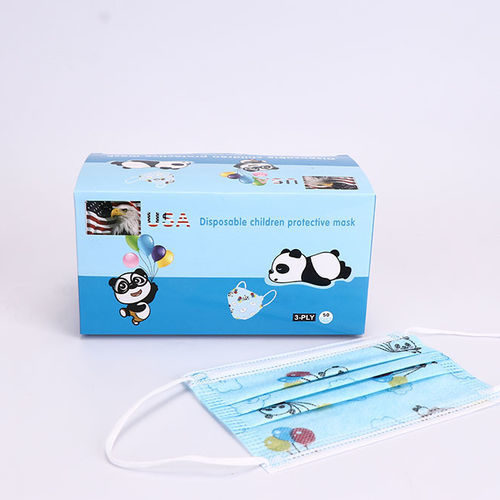 Máscara cirúrgica infantil - Rongbo Medical - azul / descartável / de tripla camada