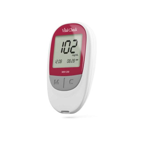 Medidor de glicose GOD - Vital Check® MM1200 - SPA VITAL CARE Production, Distribution et Logistique - com lancetador / sem código