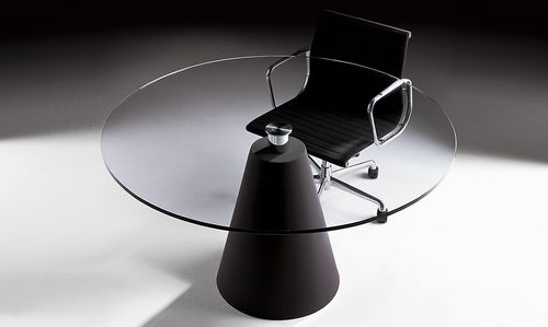 Mesa para sala de espera - PILO - IMAT - circular / em aço inoxidável