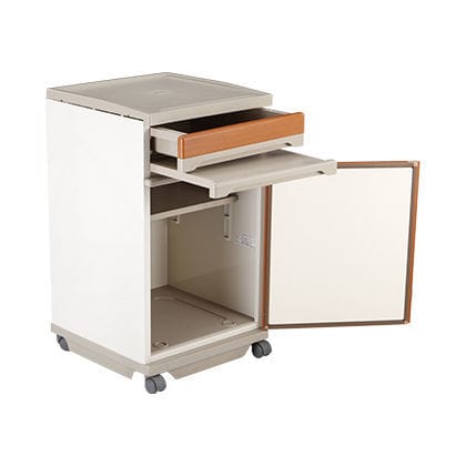 Mesa de cabeceira com rodízios - BF-1201 - Designa Medical Tech. Co., Ltd. - com compartimentos