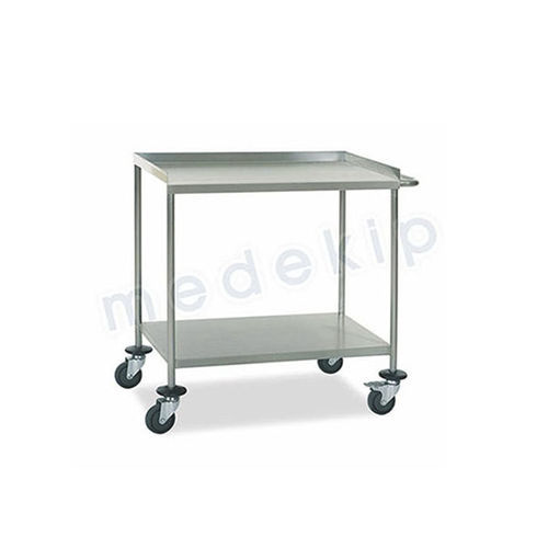 Mesa de laboratório - MED 1230 - 1233 - Medekip Medical - retangular / em aço inoxidável / com rodízios