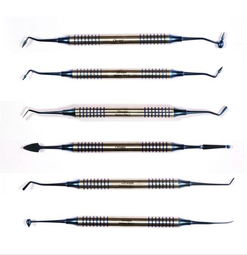 Removedor de tártaro duplo - Orvosi instruments - para restauração dentária / em aço inoxidável / set completo