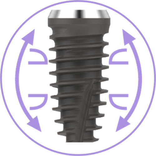 Implante dentário cilíndrico - TORX++ - Korea Dental Implant Inc - em titânio / cônico / reto