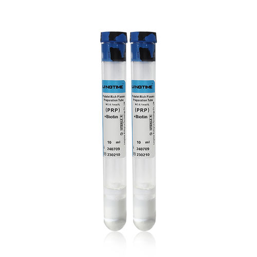 Tubo de coleta para plasma rico em plaquetas - PRP-10ml-Biotin - Zhuhai Longtime Biological Technology Co., Ltd. - cilíndrico / de plasma / de células