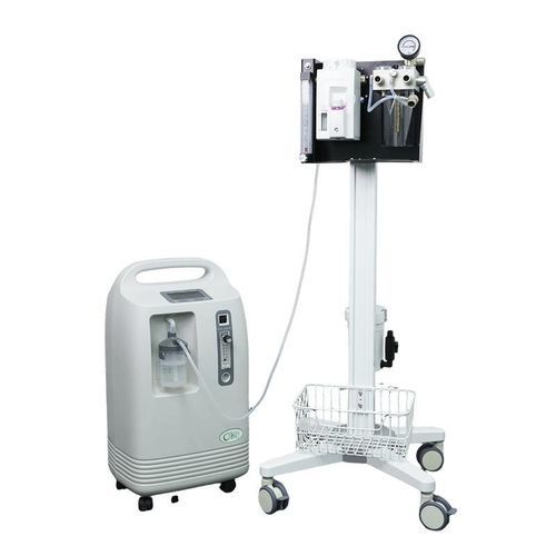 Aparelho de anestesia veterinária para animais de pequeno porte - VET-V1 - Olive - com carrinho