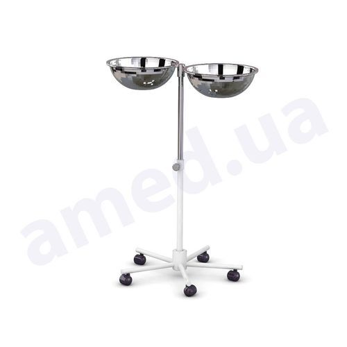 Suporte de cuba para assepsia de duas cubas - ПМ2.100  - Amed - com rodízios / em aço inoxidável
