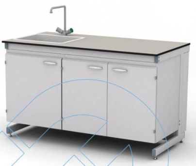Pia para laboratório - 01-09.543 - Labexpert - com 1 posto / metálica / em polipropileno