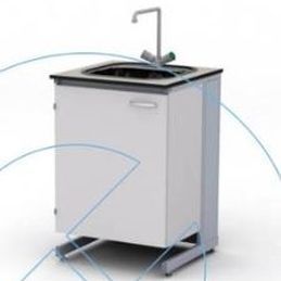 Pia para laboratório - 41.09.501 - Labexpert - com 1 posto / metálica / em aço inoxidável