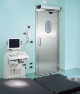 Porta para sala de cirurgia - PSM1A - VINCAL - de correr / em aço inoxidável