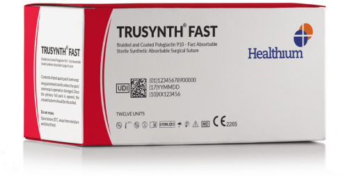 Fio de sutura absorvível - Trusynth Fast - Healthium Medtech - para cirurgia de tecidos moles / 8-0 / 2