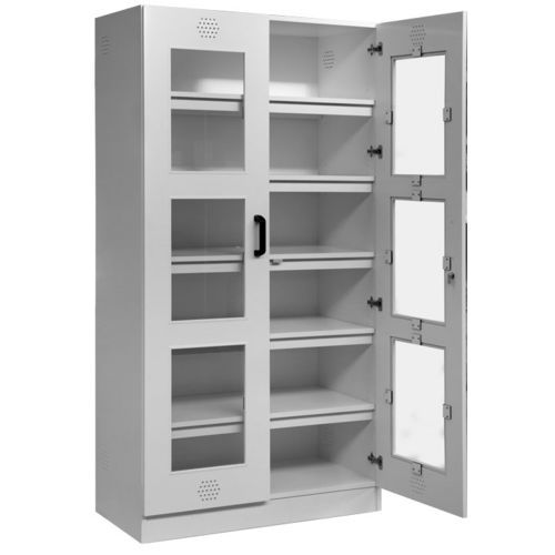 Armário para hospital - AA220V - Ecosafe - com porta de abrir / em aço inoxidável / com 2 portas
