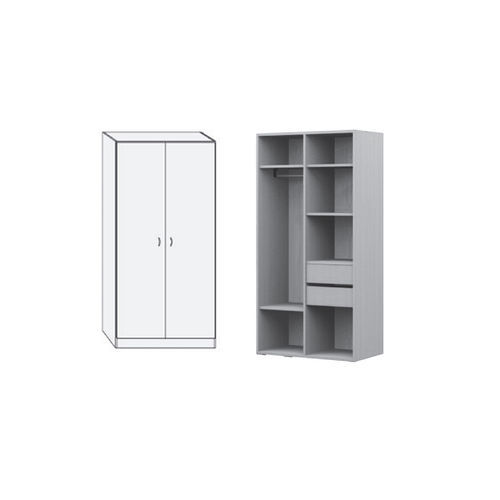 Armário com porta - MAE0120ME - SENIORCARE - com prateleiras / com 2 portas / 2 módulos