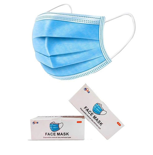 Máscara cirúrgica para adulto - Xiantao Yuanjie Nonwoven Products - caixa de 50 unid. / azul / de tripla camada