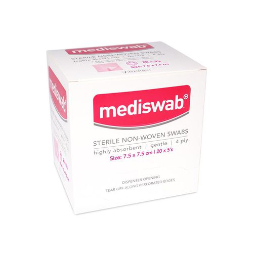 Compressa de gaze em algodão - MEDISWAB - Fleming Medical - estéril / em tecido não tecido (TNT)