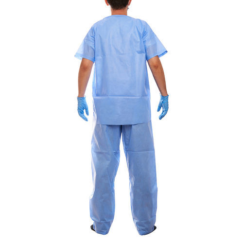 Pijama hospitalar unissexo - Synek Medical - descartável / em não tecido / azul