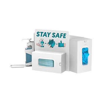 Estação de higienização de parede - HYG-SV1 - Mediroll LTD - com caixa de luvas / com suporte para álcool-gel