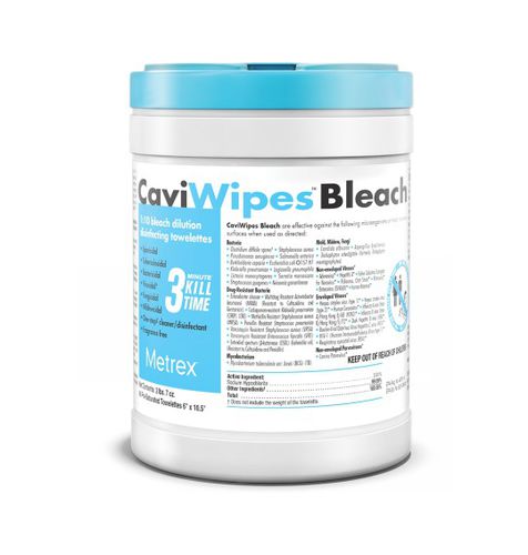 Lenços umedecidos para pisos e outras superfícies - CaviWipes™ Bleach - Metrex - emb. 90 unidades