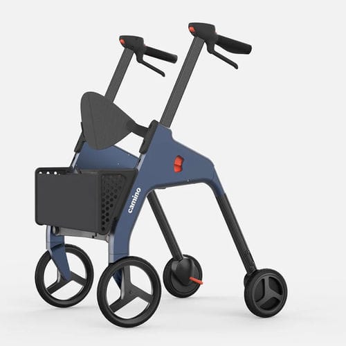 Andador com rodas de 4 rodas - Camino Mobility - estrutura de fibra de carbono / com assento / com cesto