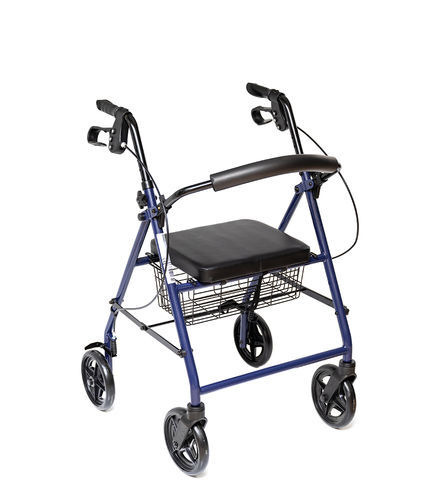 Andador com rodas estrutura de alumínio - Rollator - Alfacare
