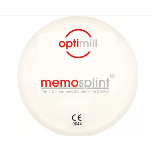 Material dentário em termoplástico - optimill memosplint - Dentona AG - em resina acrílica / para goteiras terapêuticas / transparente