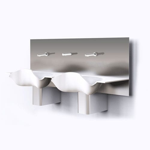 Lavatório para centro cirúrgico 2 postos - OR-L136 - LASA - em aço inoxidável / em Corian® / comando eletrónico