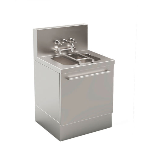 Pia para zona de higiene - ML-L350 - LASA - com 1 posto / em aço inoxidável / com móvel de organização