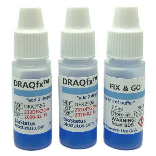 Reagente solução de coloração - DRAQfx™ FIX & GO - BioStatus - corante / para pesquisa / líquido