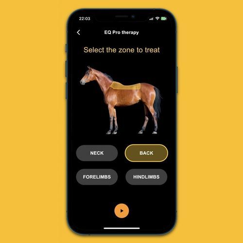 Aplicativo móvel de controle - EQ Veterinary Technologies - de tratamento / para cinesioterapia / para equídeos