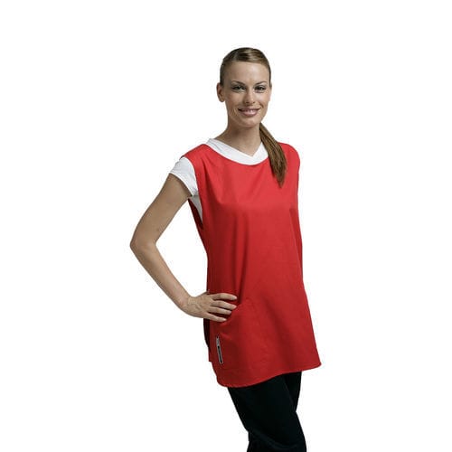 Avental hospitalar unissexo - Mantellina - Eletta Professional Wear - em algodão / branco / azul