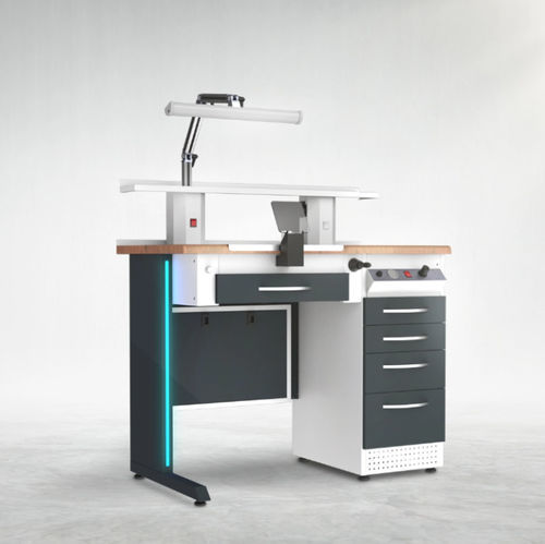 Estação de trabalho para laboratório dentário para treinamento - TM1H - A4 Dental - com prateleiras / com iluminação / com gavetas