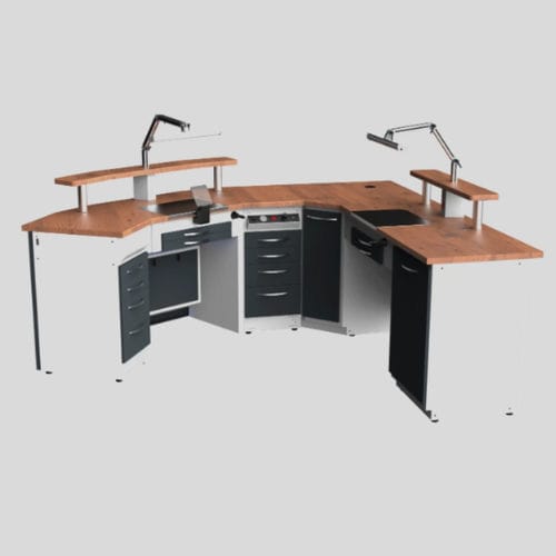 Estação de trabalho para laboratório dentário com prateleiras - CHF - A4 Dental - com iluminação / com gavetas / modular