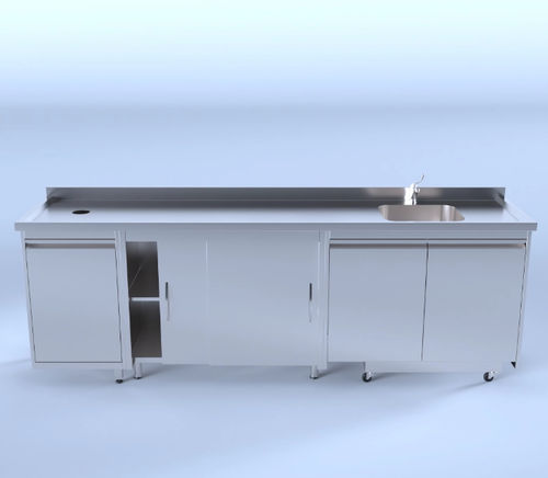 Mesa de trabalho - SS3 - A4 Dental - para gesso / com pia / em aço inoxidável