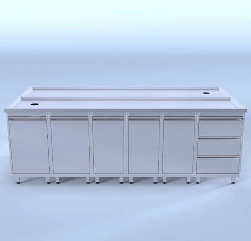 Mesa de trabalho - SSA - A4 Dental - para gesso / retangular / em aço inoxidável
