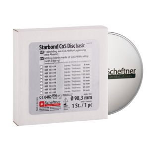 Material dentário em cromo-cobalto - Starbond CoS Disc basic - scheftner dental - para pontes dentárias / para coroas dentárias / para sistemas de implantes
