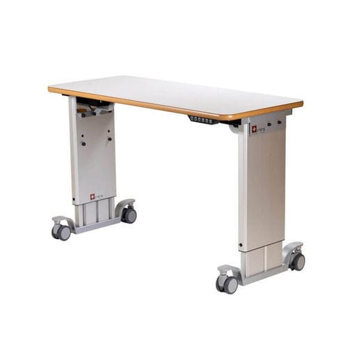 Mesa de trabalho - Linnea - Rini Medtech - retangular / de altura regulável / com rodízios