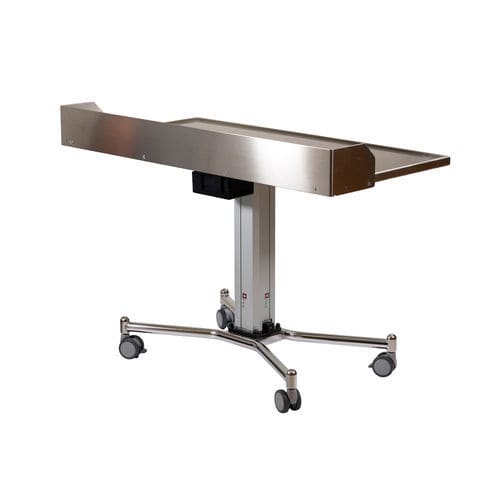 Mesa de trabalho - Anna Cross - Rini Medtech - retangular / de altura regulável / em aço inoxidável