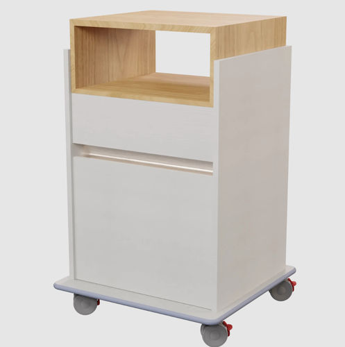 Mesa de cabeceira com rodízios - MT 709 - Metahospitalar