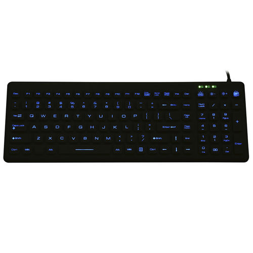Teclado hospitalar com teclado numérico - JH-IKB260BL - Jinghong Industrial - em silicone / lavável / USB