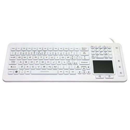 Teclado hospitalar com touchpad - JH-IKB98 - Jinghong Industrial - em silicone / lavável / USB