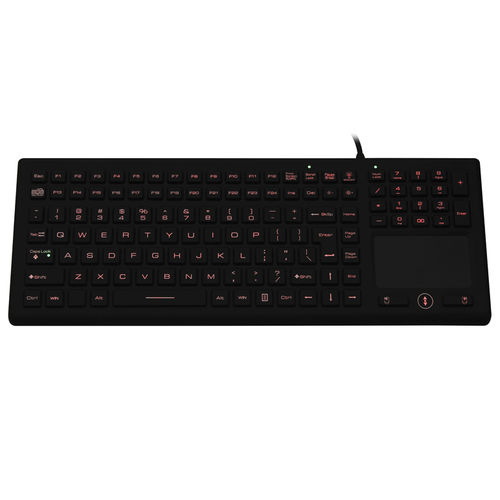 Teclado com touchpad - JH-IKB370BL - Jinghong Industrial - em silicone / lavável / com retroiluminação LED