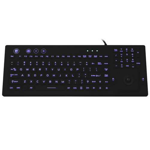 Teclado com ponteiro - JH-IKB800BL - Jinghong Industrial - com teclado numérico / em silicone / lavável