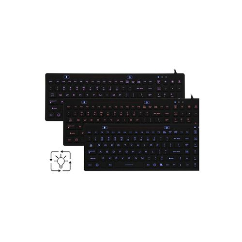 Teclado com teclado numérico - JH-IKB106CBL - Jinghong Industrial - em silicone / lavável / USB