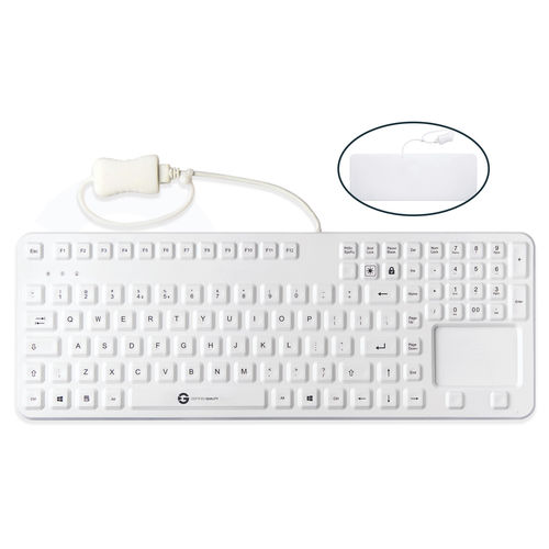 Teclado hospitalar com touchpad - PRIME TOUCH KSI-U10210  - GETT Asia Ltd. - em silicone / à prova de água / higiênico