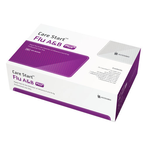 Teste rápido de gripe - CareStart™ - Access Bio, Inc. - de Influenza A / de Influenza B / para esfregaço da garganta
