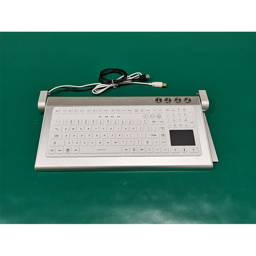 Teclado hospitalar com touchpad - E400-TR - Guangzhou GT-Interaction Technology Co., Ltd - em alumínio / desinfetável / antibacteriano