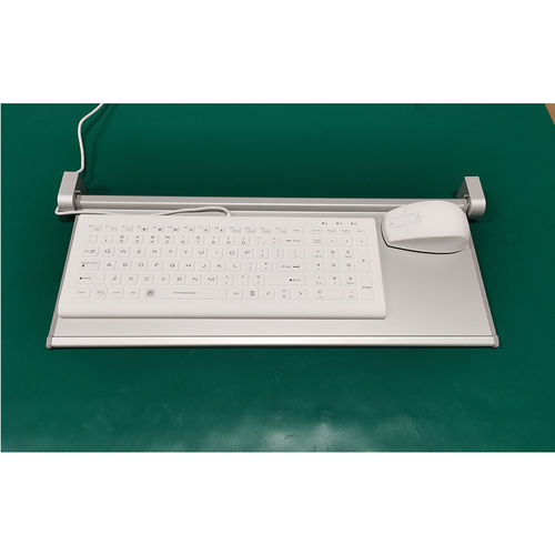 Teclado hospitalar em alumínio - S520-DT - Guangzhou GT-Interaction Technology Co., Ltd - desinfetável / antibacteriano / com suporte para teclado