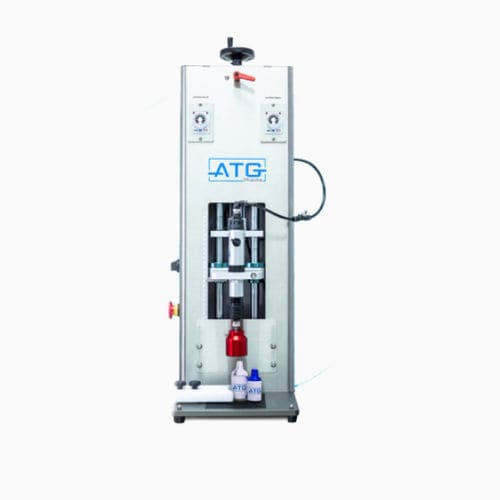 Sistema tampador de garrafas - ACT-100 - ATG Pharma Inc. - para a indústria farmacêutica / semiautomático / de mesa